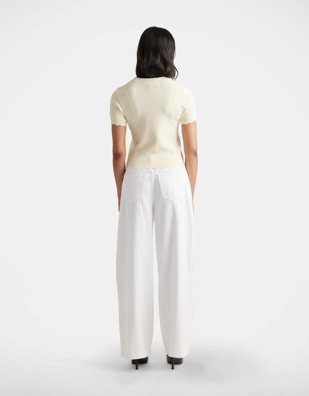 Decjuba - Maya Scallop Trim Button Top