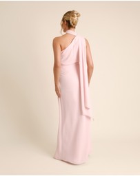 Six Stories - One Shoulder Neck Tie Chiffon Bridesmaid Dress
