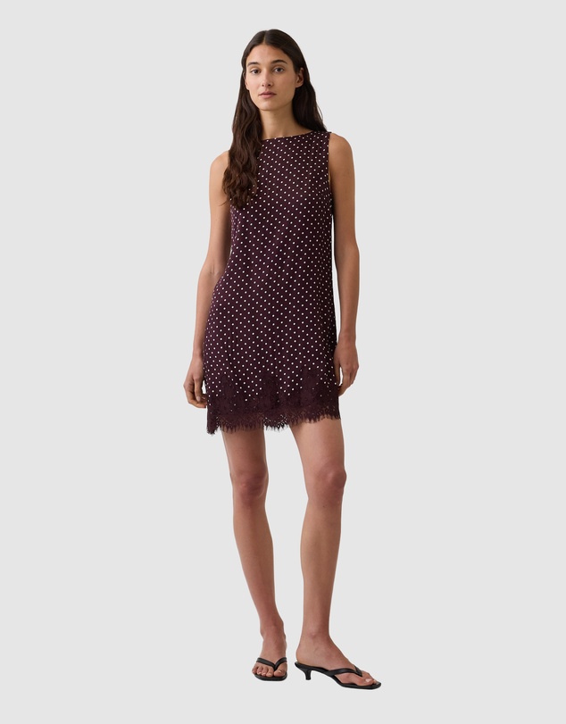 GAP - Sleeveless Shift Lace Hem Dress