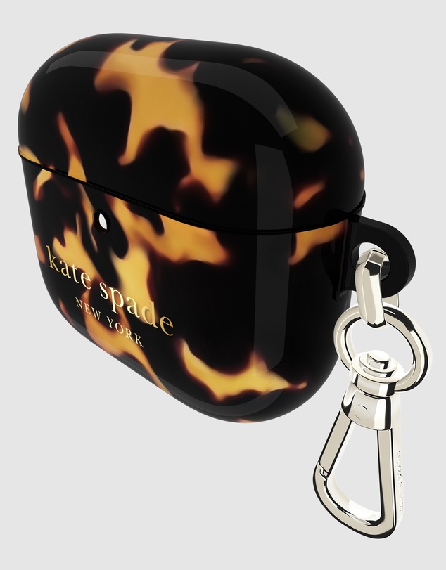 Kate Spade - Kate Spade Tortoise with Gold Clip Case for AirPod 4