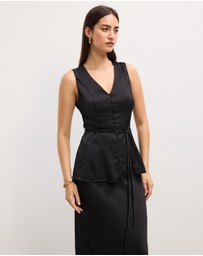 The Fated - Delaney Panelled Satin Top