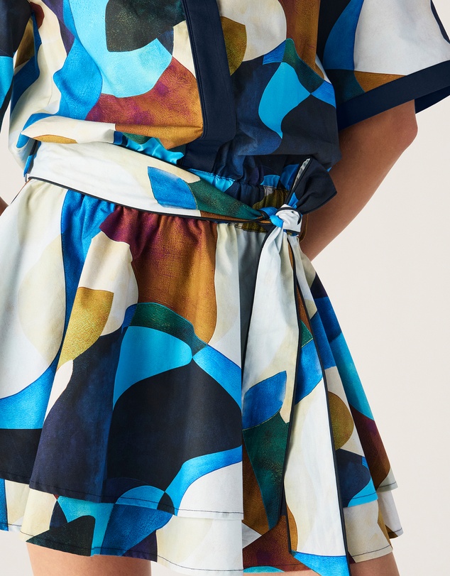 MOS The Label - Celestia Print Ruffle Mini Dress