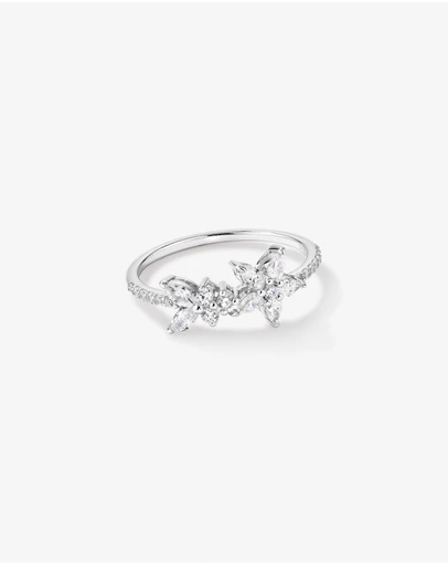 Michael Hill - Floral Pavé Ring with Cubic Zirconia in Sterling Silver