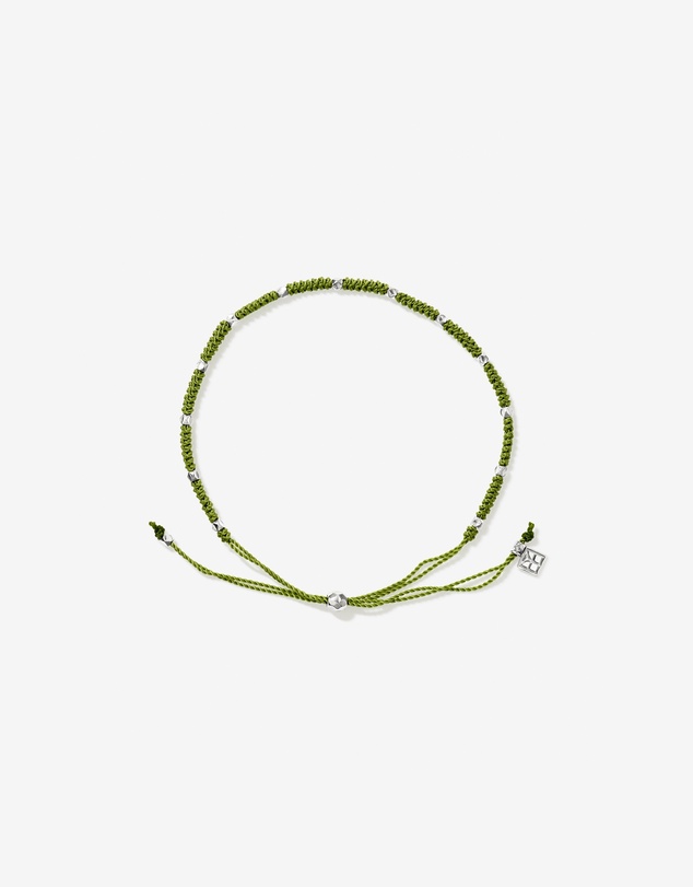 Michael Hill - Pistachio Green Cord Bead Bracelet in Sterling Silver