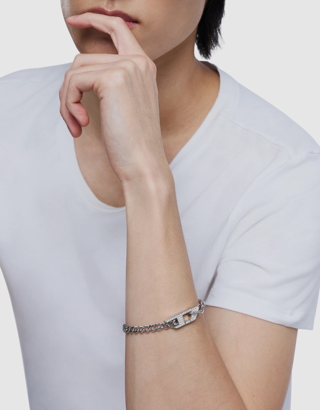 Diesel - D Logo Silver-Tone Bracelet