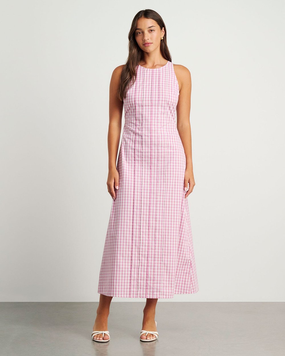 pink gingham dress australia Florence Mini Dress