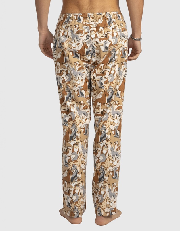 Mitch Dowd - Mens Dog Yard Flannel Sleep Pants - Beige