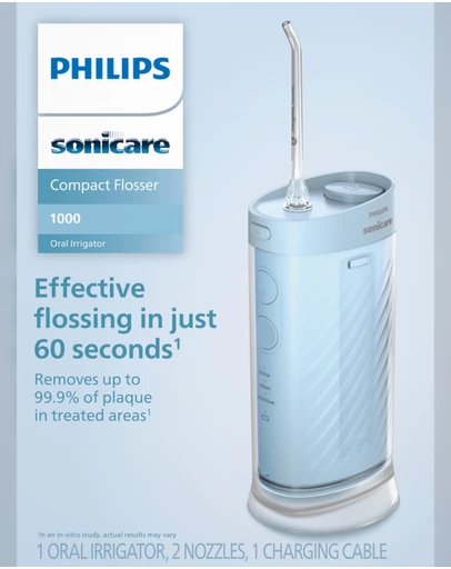 Philips - Philips Sonicare Compact Flosser 1000 Blue