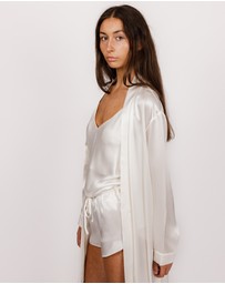 SILK MAGNOLIA - Silk Robe Dressing Gown