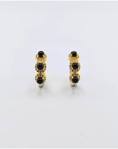 Izoa - Leni Crystal Huggie Earrings