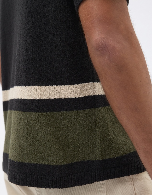 AERE - Organic Cotton Boucle Stripe Polo