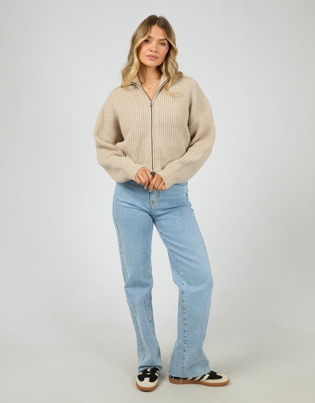 All About Eve - Bridie Knit Zip Through Oat