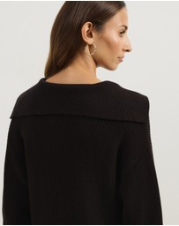 Atmos&Here - Natalie Oversized V-Neck Knit Jumper
