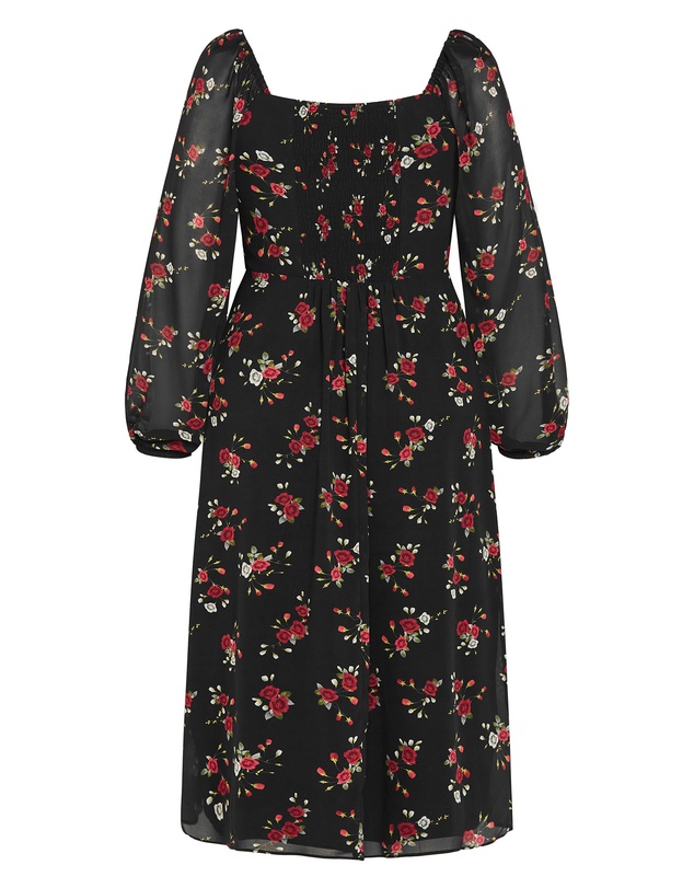 City Chic - Plus size Orla Print Midi Dress - black