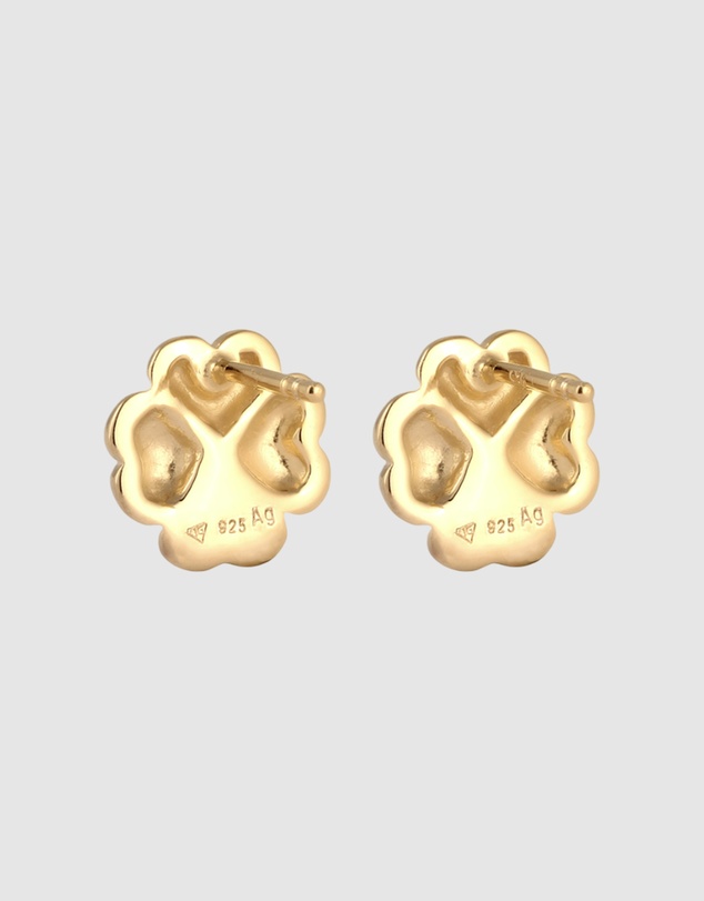 Elli Jewelry - Heart Stud Earrings in Gold-Plated 925 Silver