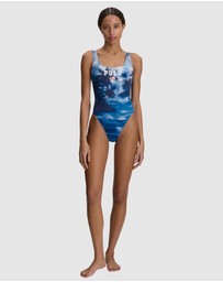 Polo Ralph Lauren - Printed Polo USA Scoop Neck Tank Swimsuit