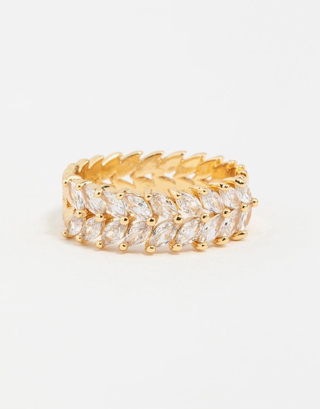 Lovisa - Gold Plated Navette Cubic Zirconia Layered Ring