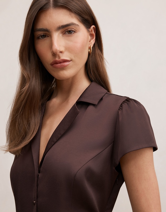 Forever New - Blair Satin Collared Mini Dress