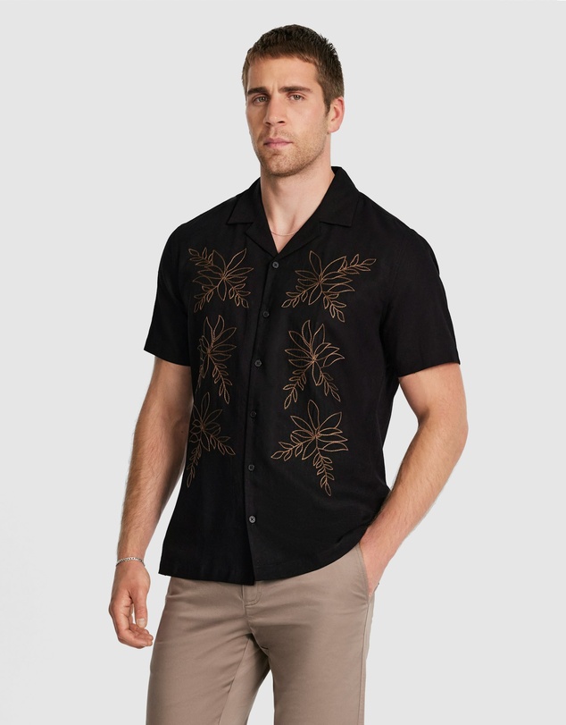 Tarocash - Kota Embroidered Linen Shirt