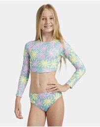 Roxy - Girls 8 to 16 Flower Lover Lycra Two Piece Rash Vest