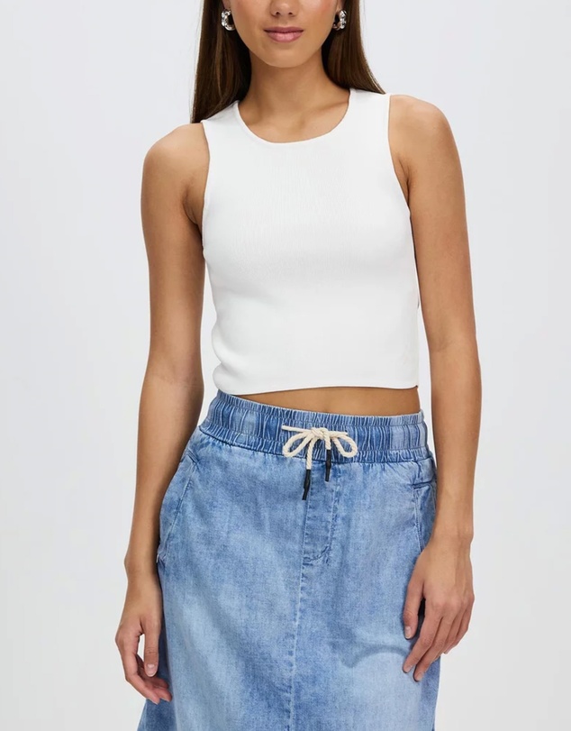 DRICOPER DENIM - Cami White Knit Top
