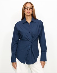 Dazie - Em Asymmetrical Button Up Shirt