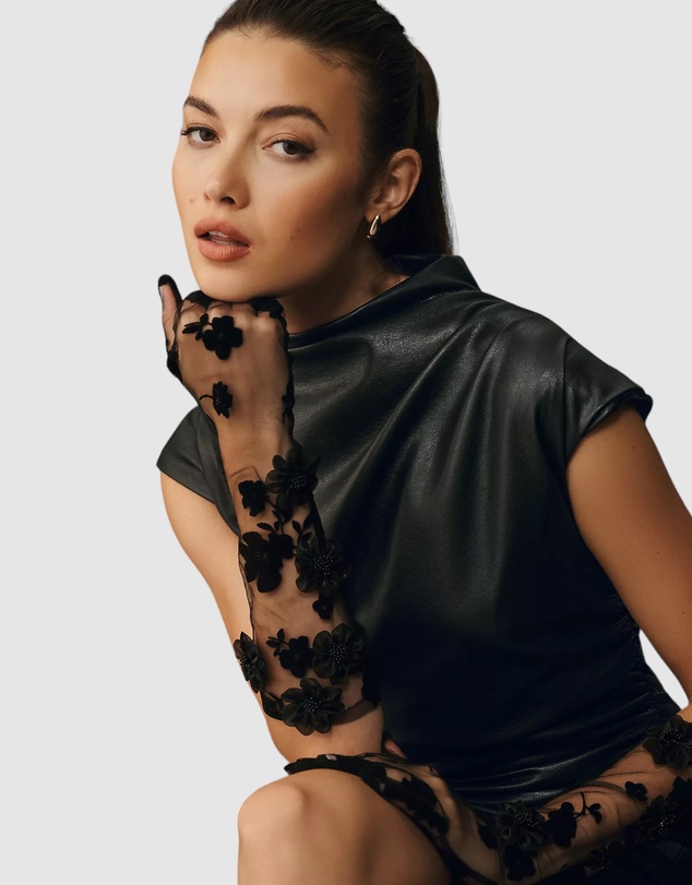 High Heel Jungle - Black Dahlia Opera Gloves