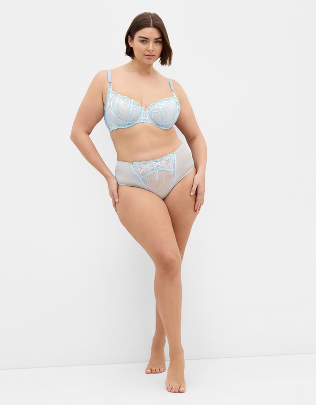 City Chic - Plus size Tabrett Demi Underwire Bra - sky blue