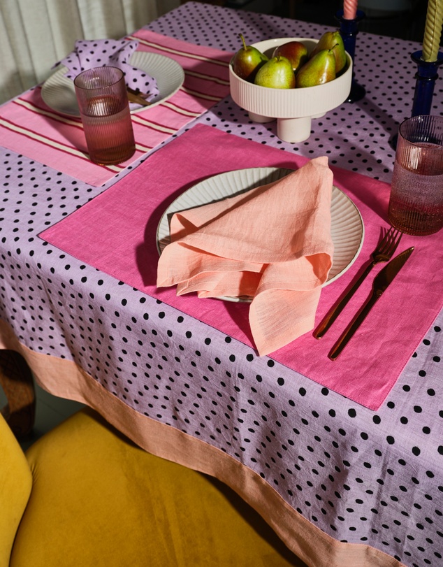 Mosey Me - Raspberry Stripe Placemat Set