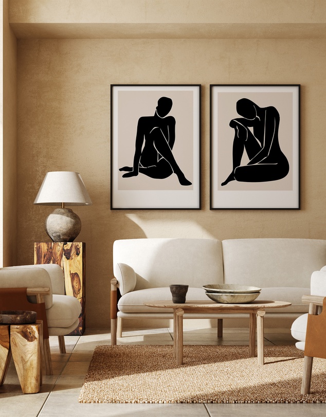 Olive et Oriel - Le Femme I Art Print