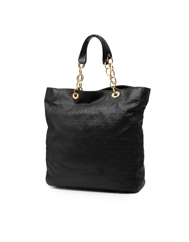 Pre-Loved by Azura Reborn - Pre-Loved Large Lambskin Cannage Lady Dior Soft Shopping Tote