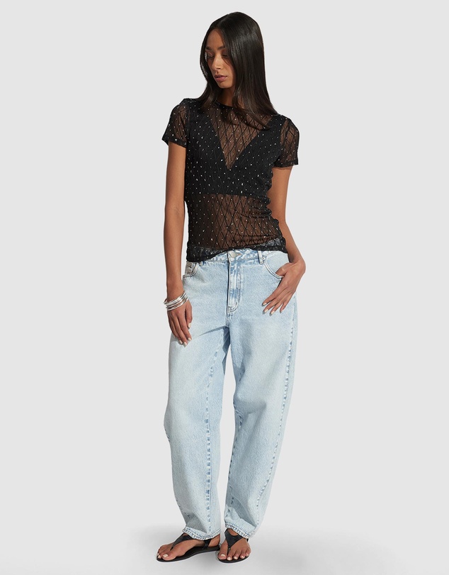 Decjuba - Zoe Lace Rhinestone Tee