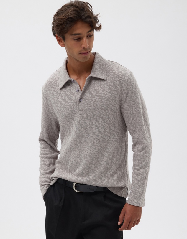 AERE - Organic Cotton Slub Rugby Polo