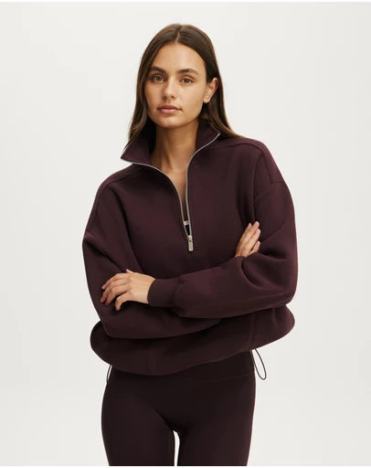 Cotton On Body Active - Plush Half Zip Sweatshirt