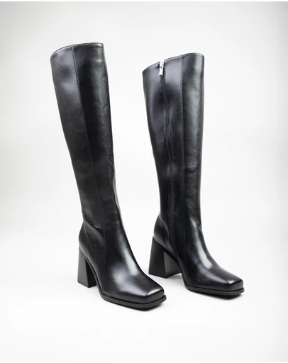 RAID - Sterling high block heeled knee boots in Black