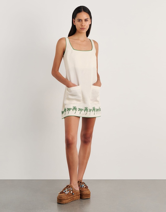 Jag - Palm Embroidered Mini Dress