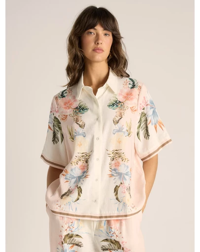 Fate + Becker - Solara Placement Print Collared Shirt