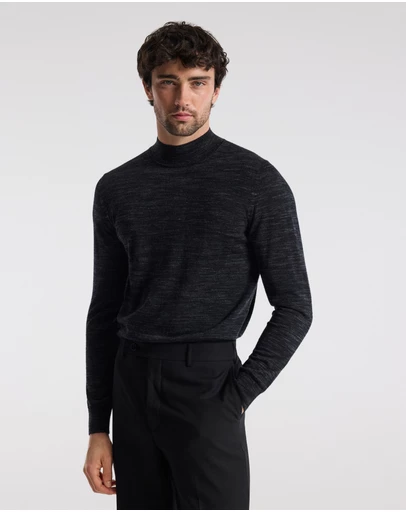 Calibre - Mock Neck Merino Wool Sweater Charcoal