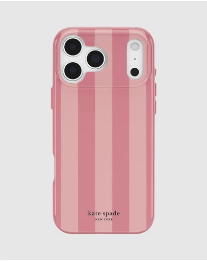 Kate Spade - Kate Spade Bold Strip Rose Coral MagSafe Case for iPhone 18 Pro / 17 Pro