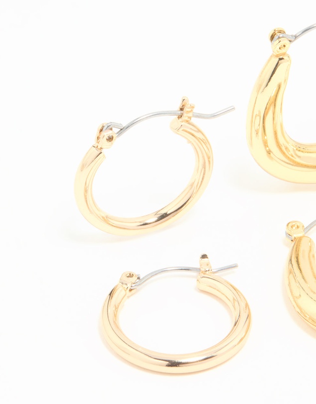 Lovisa - Gold Plated Oval Hoops 3-Pack