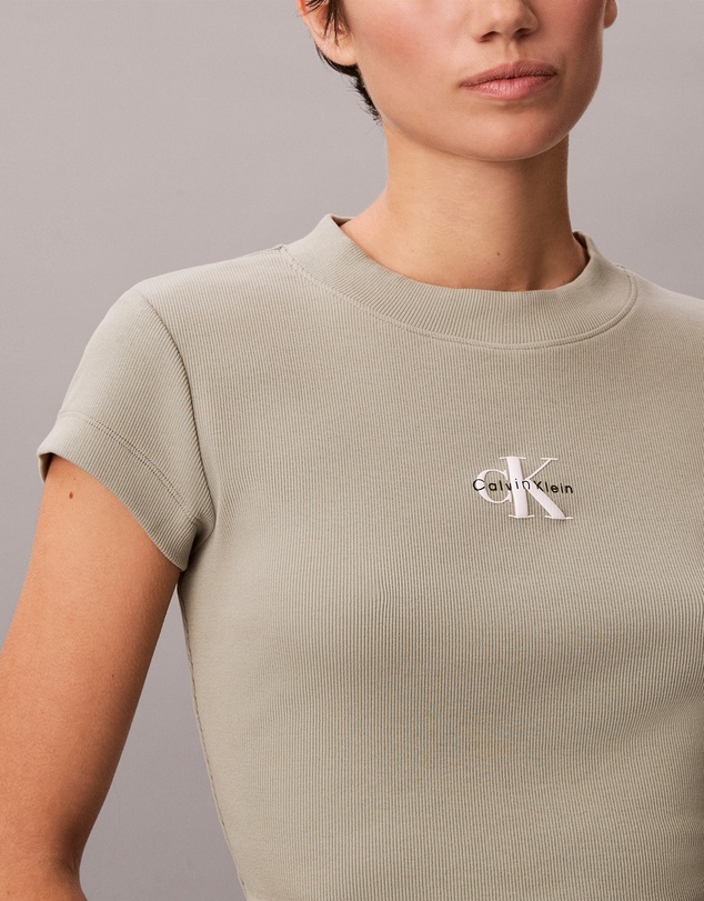 Calvin Klein Jeans - Monogram Logo Ribbed Baby Tee