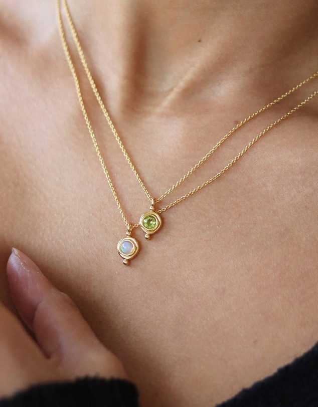 Ottoman Hands - August Birthstone Pendant Necklace