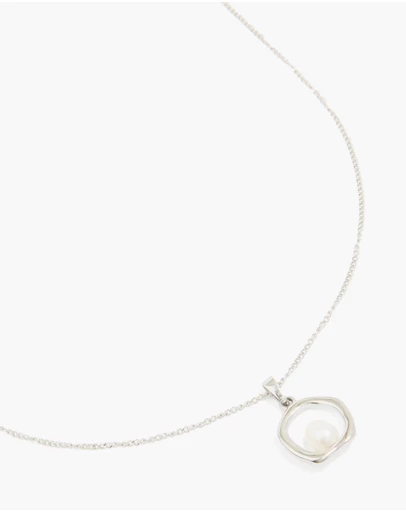Lovisa - Waterproof Stainless Steel Freshwater Molten Hoop Pearl Centre Pendant Necklace
