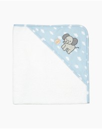 Living Textiles - Organic Hooded Towel - Elephant Playtime