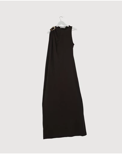 Revibe - Repaired Christopher Esber Stone Pin Column Tee Dress - AU 14