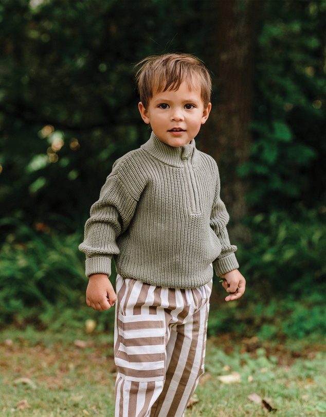 Kynd Baby - Knit Rib Jumper in Olive