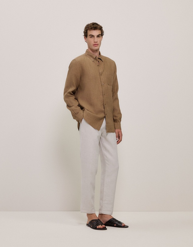 Trenery - Linen Relaxed Tailored Pant in Flax