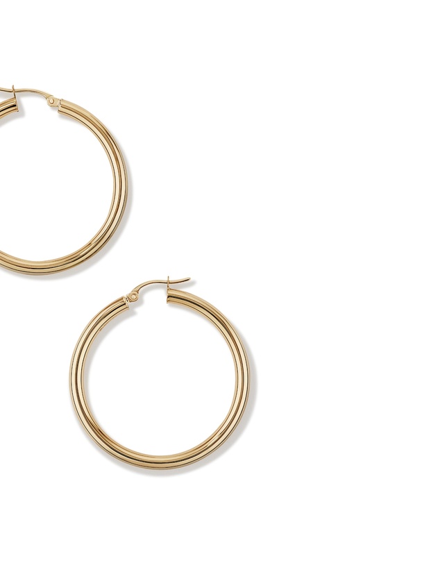 Michael Hill - 35mm Hoop Earrings in 10kt Yellow Gold