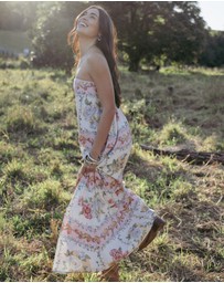 Petal & Pup - Amora Strapless Maxi Dress - Rose Tile