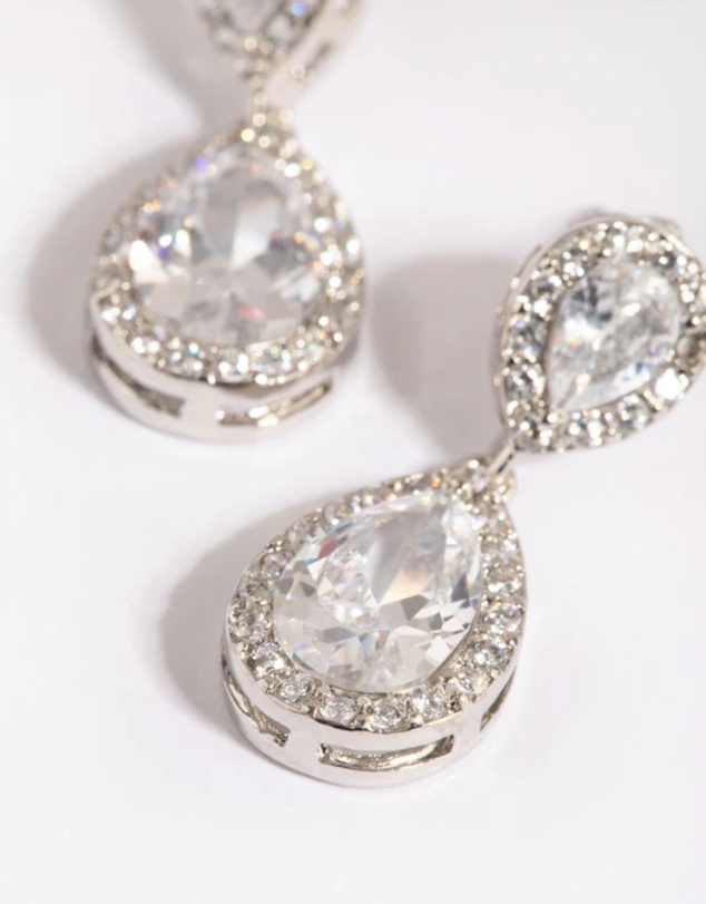 Lovisa - Silver Cubic Zirconia Angelina Drop Earrings